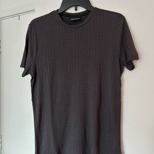 Emporio Armani Men's Gray Patterned T-Shirt